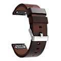 Miniatyrbillede 3 af 5: Til Garmin Fenix 7x Solar 26mm Læder Stålspænde Urrem Yj52-2(Brun)【GKS】