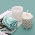Miniatyrbillede 1 af 3: Cylinderformet DIY lys med kugle 7 cm hvid