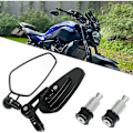 Miniatyrbild 4 av 5: Motorcykelstyre Ändspeglar Motorcykelspeglar För Xj6 Mt01 Mt03 Mt07 Mt09 (Svart)