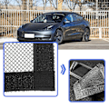 Miniatyrbild 4 av 7: 2 st bilunderstols luftventilationskydd kompatibla med Model Y Model 3 luftuttag, anti-blockerande nätgaller skydd, 25 x 11,8 cm svart