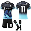 Pikkukuva 1 / 2: Liverpool 25-26 Salah No. 11 Jalkapallopaita & Sukkasetti No.11 M.SALAH{GKS} No.11 M.SALAH XXL