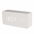 Miniatyrbillede 1 af 5: Digitalt LED Vækkeur i Trædesign - Hvid