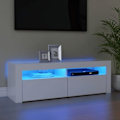 Miniatyrbillede 1 af 10: vidaXL TV-bord med LED-belysning hvid 120x35x40 cm White White