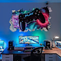 Miniatyrbild 1 av 5: 3D Gamer Väggdekaler, Gamer Poster Väggdekoration, Pojkrum Väggdekal, Modern Vardagsrumsdekoration Väggdekaler, Pojkstudentrum Väggdekal, Di