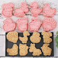 Miniatyrbillede 5 af 8: 8 stk. Form Kage Udskærer Stempel Pres Fondant Sukkerhåndværk B