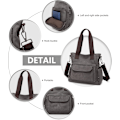 Miniatyrbilde 6 av 7: Canvas Tote Bag Skulderveske Crossbody Bag Liten Håndveske Multi-lomme Topphåndtak Arbeidsvesker for Kvinner {GKS}