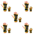 Miniatyrbild 2 av 5: 1/2/3/5 2 par Läder Lätta och andningsbara gymhandskar för Gul M Yellow M 5Set