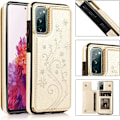 Miniatyrbillede 2 af 5: Telefoncover til Samsung Galaxy S20 FE 5G/S20 Fan med hærdet glas skærmbeskytter kortholder pung etui stativ flip læder tilbehør guld