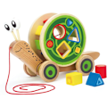 Miniatyrbillede 1 af 2: Prisbelønnet Hape Walk-A-Long Sneglen Trætræk legetøj til småbørn, L: 11.9, B: 4.4, H: 7.3 tommer