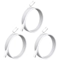 Pikkukuva 1 / 5: 3 kpl 2 metrin USB-C -kaapeli lataukseen ja tiedonsiirtoon iPhone 16, 15 iPad Mac Valkoinen White 3-PACK 2M charging cable