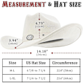 Miniatyrbild 4 av 5: Cowboyhatt för kvinnor och män med formbar bred brätte - Cattleman Western-hattar i filt, elfenbensvit Ivory White SM