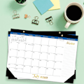 Miniatyrbild 7 av 7: Väggkalender 2023 2024, 18 månaders akademisk väggkalender från juli 2023 till december 2024 Hängande stor kalender för familj eller kontor (guld)