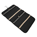 Miniatyrbillede 6 af 8: Rejse Smykke Organizer Foldbar Nylon Rejse Smykke Opbevaringspose til Halskæder Øreringe Ringe Sort