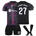 Miniatyrbillede 1 af 5: Barcelona LAMINE Yamal #27 Udebanetrøje, 23-24 FCB Fælles Special Edition Sort Børne- og Voksen Fodbold Træningstrøje, Julegave, Fødselsdagsgave 26 26 No.27
