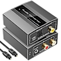 Miniatyrbilde 1 av 5: Analog til digital lydkonverter RCA til optisk med optisk kabel audio digital Toslink og Coaxi