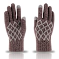 Miniatyrbild 1 av 5: Vinter Touch Handskar Varma Stretch Stickade Vantar Hel Finger Ther Coffee