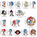 Miniatyrbillede 2 af 3: Sonic Tema Brodererede Patches Sy På/Jern På Patches Dekoration Applikation Til Tøj, Hat, DIY Tilbehør 16stk