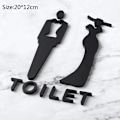 Miniatyrbild 2 av 5: Toalettskylt, WC-skylt, toalettdörrskylt för damer och herrar, herr- och damtoalett