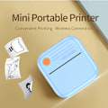 Miniatyrbillede 2 af 4: Mini bærbar printer, high-definition lille lomme-stregkode termisk fotoprinter white
