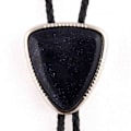 Miniatyrbillede 3 af 5: Sort Western Denim Naturlig Onyx Bolo Tie Ægte Læder Reb