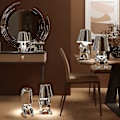 Miniatyrbilde 3 av 3: Liten Gyllen Mann LED Bordlampe Berøringskontroll Dimbar Lampe Bar Nattelys Silver