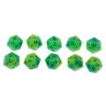Pikkukuva 4 / 5: 1/2/5 10 kpl valaisevia monisivuisia noppia Noctilucent D20 -setti Sininen+Vihreä 10 kpl [GKS] Blue+Green 10 Pcs 1Set