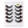 Pikkukuva 2 / 5: (iLashes.SE) 5 paria tekoripsiä - 3D faux mink G828 (musta/pinkki) (G-828)