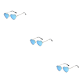 Miniatyrbillede 1 af 5: 1/2/3/5 hjerteformet guldmetalramme og Tac-linse til stilfuld sølvramme himmelblå[GKS] silver frame skyblue 3Set