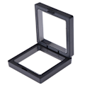 Pikkukuva 4 / 5: 70*70mm Musta 3D Kelluva Korujen Kolikoiden Esittelykehys Laatikko Musta Black One Size