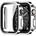 Miniatyrbilde 2 av 6: Vanntett etui for Apple Watch 7 8 9 45mm 41mm Skjermbeskytter Glass+ Deksel Støtfanger Herdet Glass iWatch 5 SE 6 44mm 40mm Tilbehør Sølv Sølv Silver Series 7 8 9 45mm