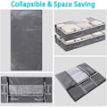 Miniatyrbilde 4 av 5: Galaxy 3 stk Under Bed Oppbevaringsbokser Foldbar Klespose 75L Store Oppbevaringsbeholdere med Transparent Vindu Håndtak