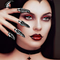 Miniatyrbillede 3 af 4: 5 stk. Halloween Fingerklo Negle - Gotisk Punk Rhinestone Negle