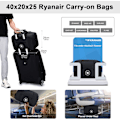 Miniatyrbillede 2 af 7: Ryanair Kabinetaske 40x20x25 Rejsetaske Foldbar Under Sædet Taske Vandtæt Weekendtaske Letvægts Håndbagage grey
