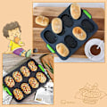 Miniatyrbillede 3 af 5: Mini baguette bageform, non-stick pande med huller, brødbageform, perfekt til bagning af baguettes
