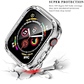 Miniatyrbilde 4 av 7: Herdet glass + deksel for Apple Watch-etui Tilbehør 45 mm 41 mm 42 mm 38 mm PC-deksel iWatch 6 5 4 se 44 mm 40 mm Transparent Transparent 19 Series 7-8-9 41mm