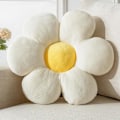 Miniatyrbilde 2 av 2: Blomsterpute, Tusenfrydblomstformet Putepute seks kronblad 40 cm Gulvputer Hvite Hjemmepyntputer for seng, sofa, sofa