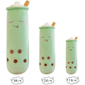 Miniatyrbillede 3 af 3: Søde Plysdyr Lang Plys Pude Bubble Tea Udstoppede Dyr Gave til Børn Voksne (Grøn Plys, 40 cm)