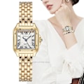 Miniatyrbillede 3 af 5: 2023 dame mode firkantet ur dame quartz ur kvalitets dame romersk proportion ur guld【GKS】