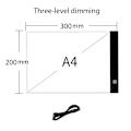 Miniatyrbillede 1 af 7: Led Tegne Kopi Pad 3 Niveau Dæmpbar Bræt Bord Animation Maleri Uddannelsesmæssige Legetøj Gave Justerbar Lys Notesblok Til Børn A4-3 Level Dimmable