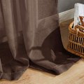 Miniatyrbillede 5 af 5: PCS Brune Voile Gardiner 140x183cm med semi-transparent løkke i linnedseffekt Indvendige vinduesdekorationer til moderne stue i soveværelset