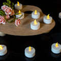 Miniatyrbillede 3 af 5: 24-pak LED-telys, batteridrevet - LED-telys med realistisk og lys flimrende flamme, flameløs, til sæson- og festivalfejring. Varmt hvid Warm yellow
