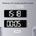 Miniatyrbild 5 av 5: LED Digital Väggklocka Elektronisk Väggdatum Väggmonterad Vit[GKS] White 16 in