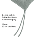 Miniatyrbillede 2 af 5: Sæt med 4 grå hynder 40x40x5cm med fastgørelsesstropper til
