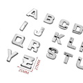 Miniatyrbillede 3 af 5: 3D Metal Alfabet Sølv Badge Krom Sølv Bogstaver Tal Logo Bil Klistermærker-0number-Perfekt