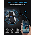 Miniatyrbilde 3 av 7: Bluetooth-mottaker for bil, støydempende 3,5 mm AUX Bluetooth-billader, håndfri samtaler, 16 timers batterilevetid - svart + sølv