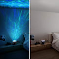 Miniatyrbillede 7 af 9: Ocean Wave Projektor, LED Fjernbetjening Undervands Projektor Lampe med 7 Farver Lys og 4 Lyde Indbygget Højttaler til Børn Voksne Soveværelse