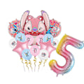 Pikkukuva 4 / 5: Vaaleanpunainen Stitch -syntymäpäiväjuhlakoriste Lilo ja Stitch -teemaiset astiat Enkeli-ilmapallot Lautaset Kupit Tarvikkeet Lapsille Tytöille Korkealaatuiset