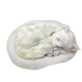 Miniatyrbild 1 av 5: Söt Simulerad Sovande Katt/Hund Plyschdocka Med Rede Andningsbar Fluffig Katt/Hund -t G