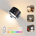 Miniatyrbillede 1 af 5: Batteridrevne Væglamper, LED Op Ned Væglampe med Touch & Fjernbetjening, 15 Rgb Atmosfære Varme Hvide Pærer, 4 Dæmpningsniveauer, 360 Graders Rotation, Opladning