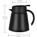 Miniatyrbillede 2 af 5: 800 ml 304 18/10 Termokande i rustfrit stål/Dobbeltvægget vakuumisoleret kaffekande med trykknap, 13+ timers varm og kold opbevaring, BPA-fri